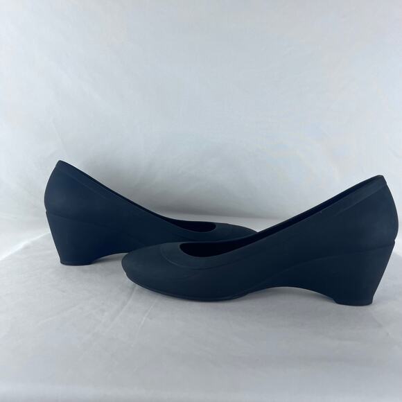 Crocs Lina Wedges Shoes Pump Black Dual Comfort Wedge Heel Women’s Size 7 - Picture 5 of 6